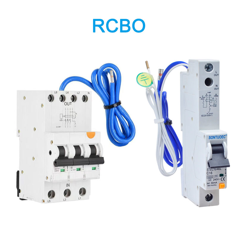 6KA 3P+N قاطع دائرة التسرب A (AC) نوع RCBO مع كابل