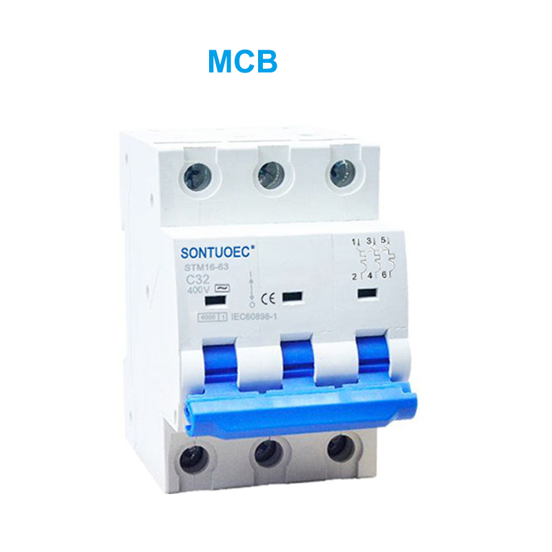 STM16-63 قاطع الدائرة المصغرة 6KA 1P 2P 3P 4P 16A 230/400V MCB