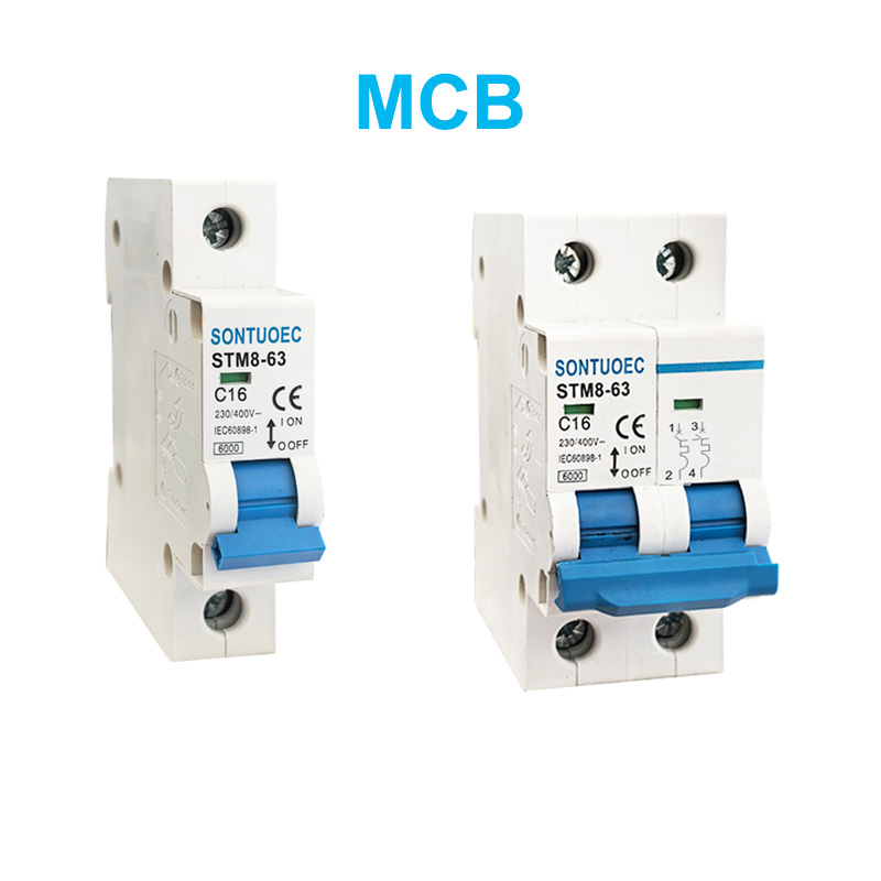 STM8-63 قاطع الدائرة المصغرة 6KA 1P 2P 3P 4P 16A 230/400V