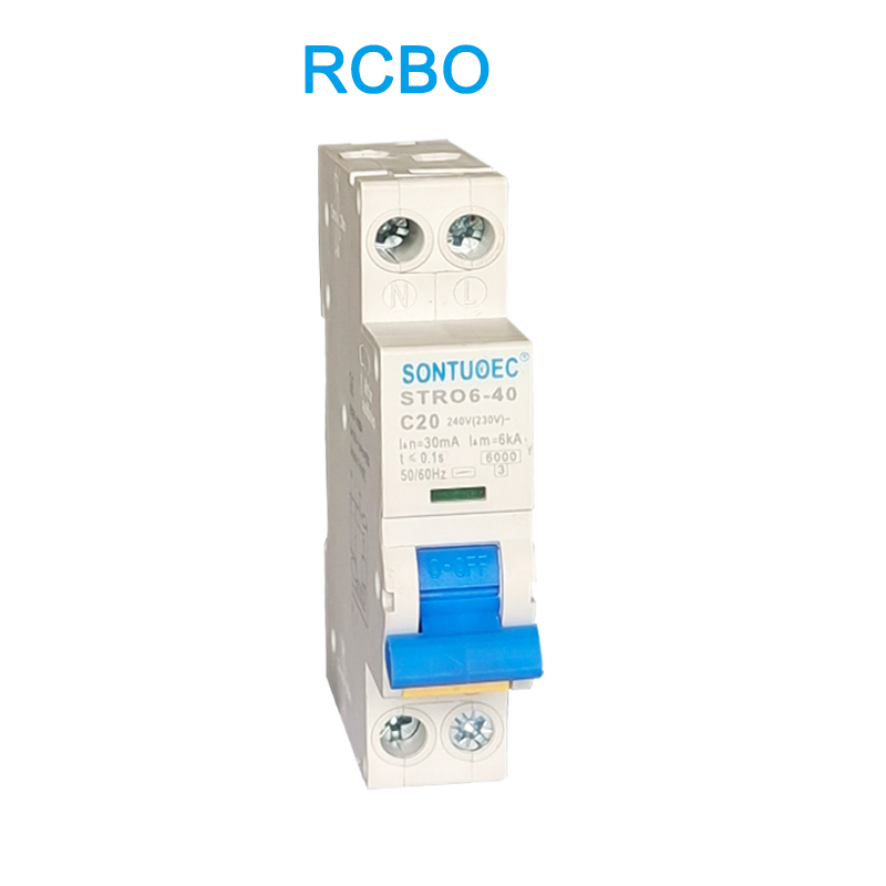 Stro6-40 قاطع الدائرة DIN نوع السكك الحديدية التثبيت RCBO