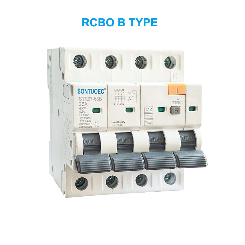 stro7-63b rcbo b type 2p 4p قاطع الدائرة الحالي المتبقي